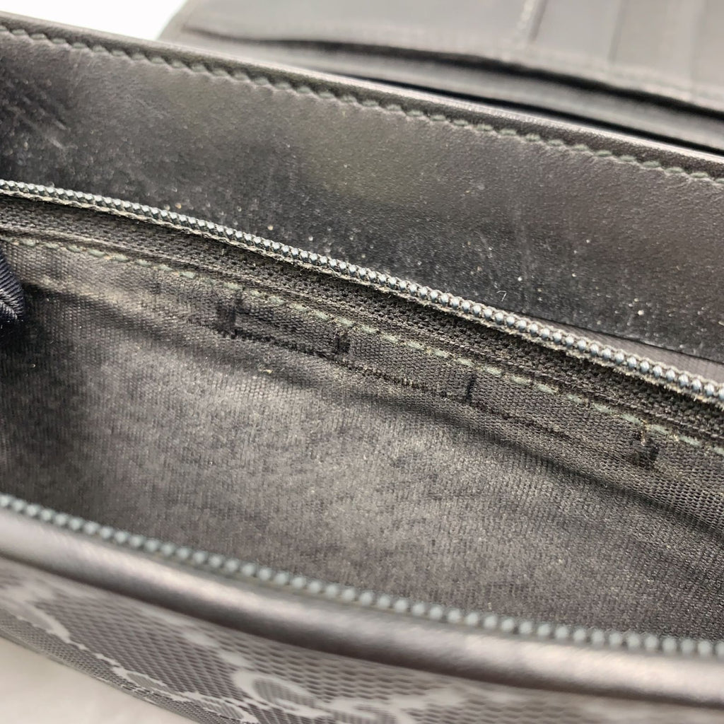 Gucci Imprime GG Pattern Leather Black Bifold Wallet Silver — view 8
