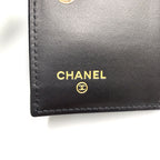 Chanel CC Logo Random Leather Caviar Black Card Case Silver — view 4