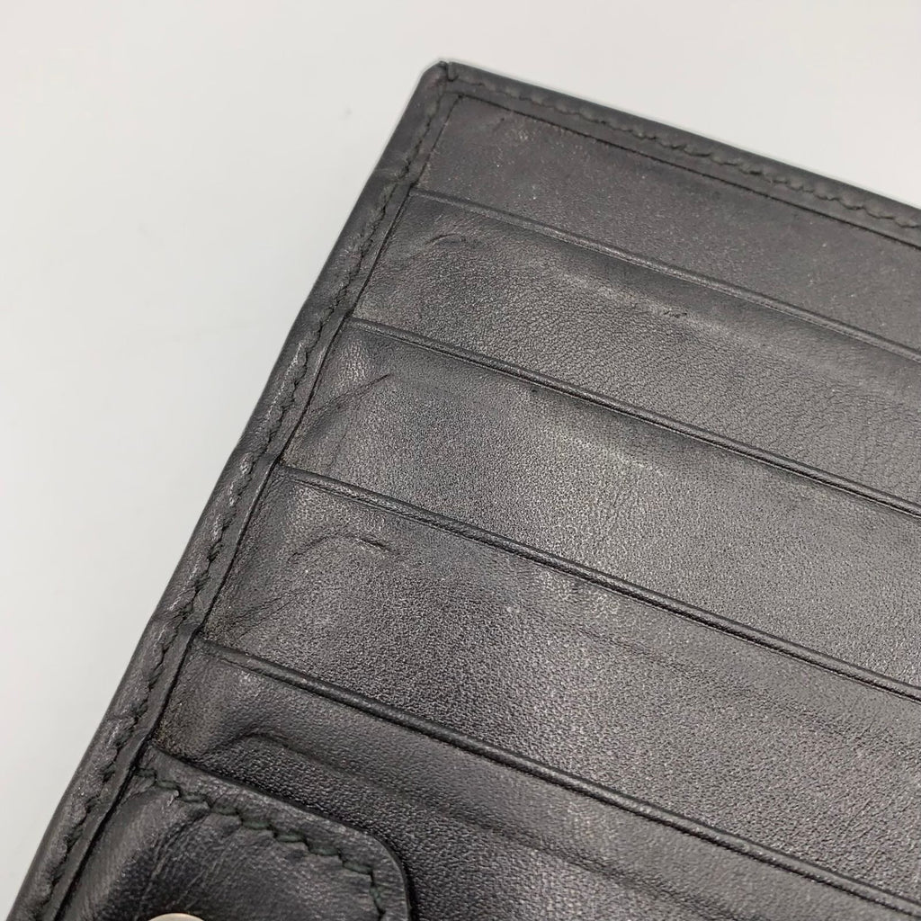 Gucci Imprime GG Pattern Leather Black Bifold Wallet Silver — view 6