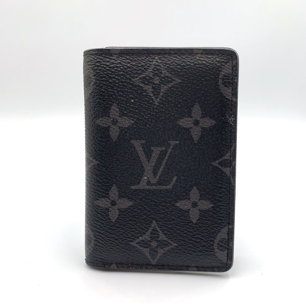 Louis Vuitton Pocket Organizer Monogram Eclipse Leather Black Card Case