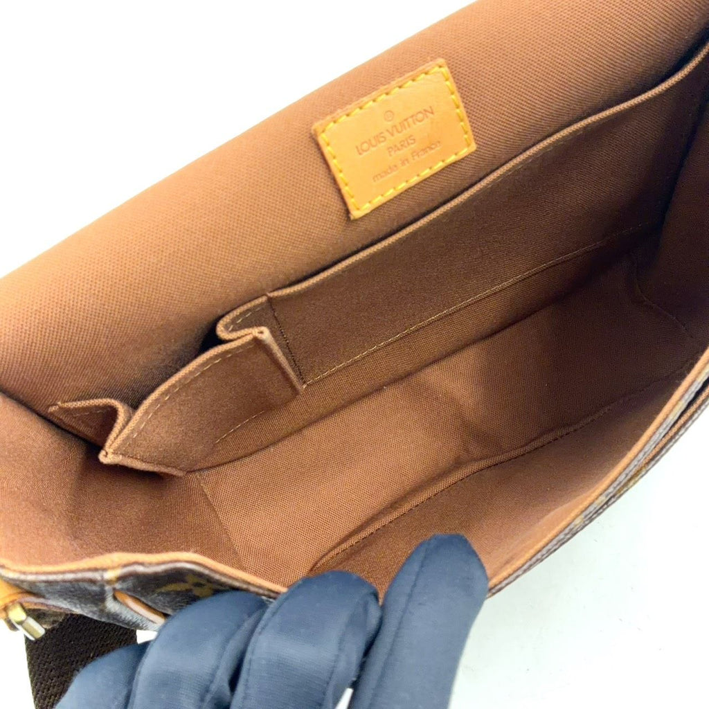 Louis Vuitton Messenger PM Bosphore Monogram Leather Brown Shoulder Bag Gold — view 3