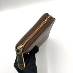 Louis Vuitton Zippy Wallet Damier Ebene Leather Brown Round Gold — view 7