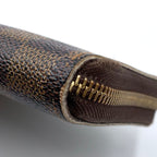 Louis Vuitton Zippy Wallet Damier Ebene Leather Brown Round Gold — view 5