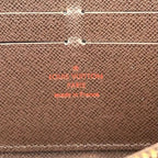 Louis Vuitton Zippy Wallet Damier Ebene Leather Brown Round Gold — view 4