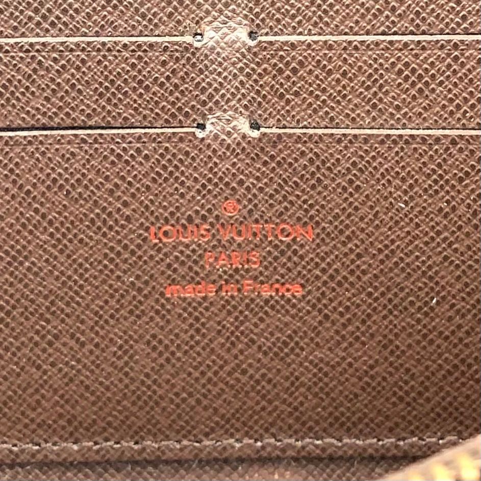 Louis Vuitton Zippy Wallet Damier Ebene Leather Brown Round Gold — view 4