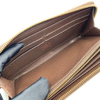 Louis Vuitton Zippy Wallet Damier Ebene Leather Brown Round Gold — view 8