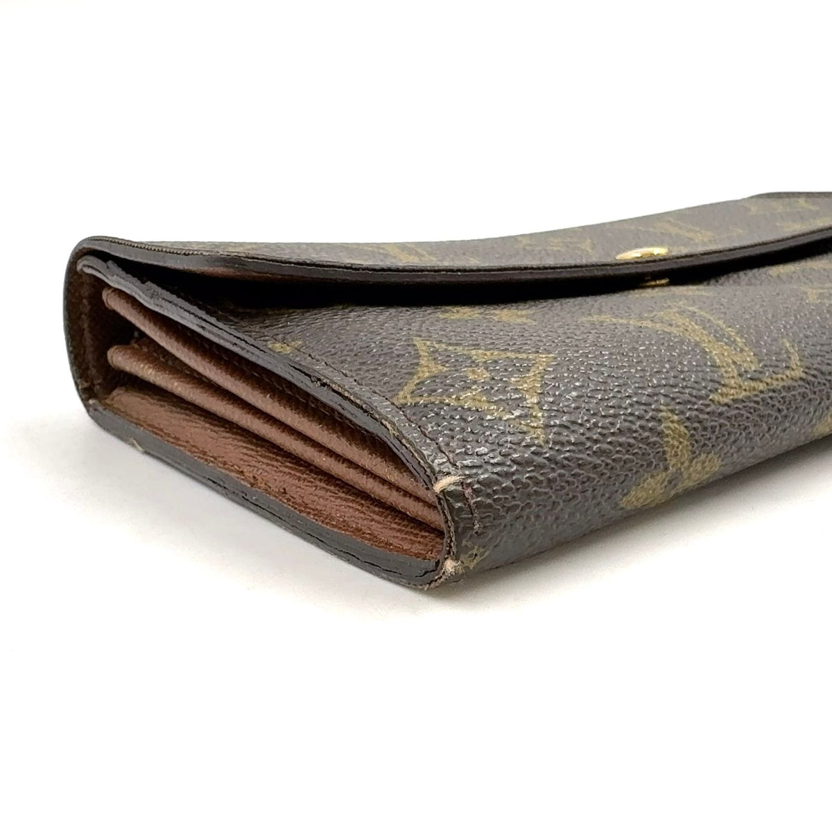 Louis Vuitton Portefeuille Sarah Monogram Leather Brown Bifold Wallet Gold — view 6