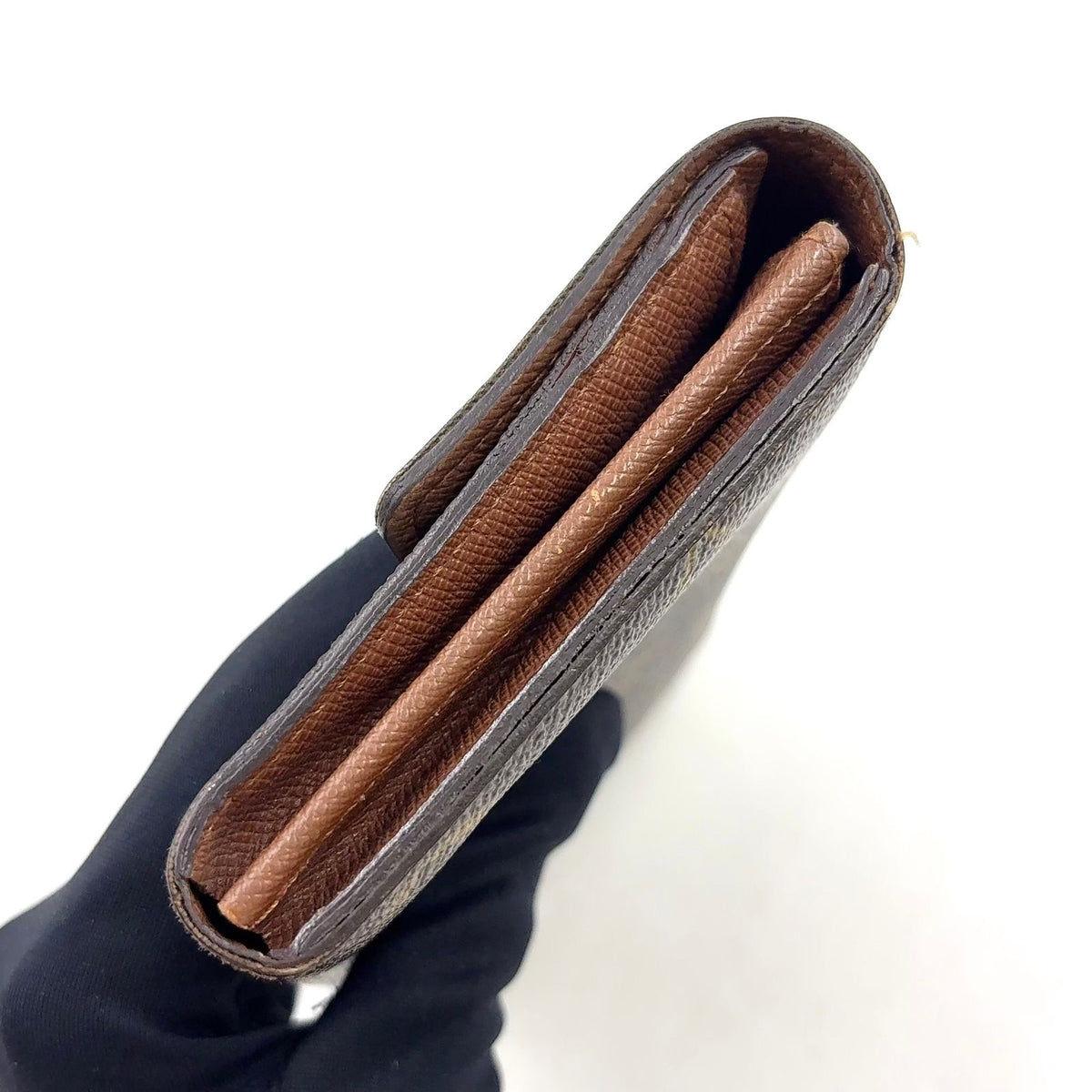 Louis Vuitton Portefeuille Sarah Monogram Leather Brown Bifold Wallet Gold — view 5