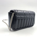 Gucci GG Marmont Mini Bag Chain Leather Black Silver — view 2