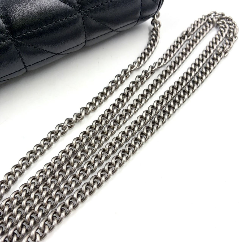 Gucci GG Marmont Mini Bag Chain Leather Black Silver — view 5