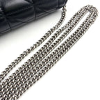 Gucci GG Marmont Mini Bag Chain Leather Black Silver — view 5