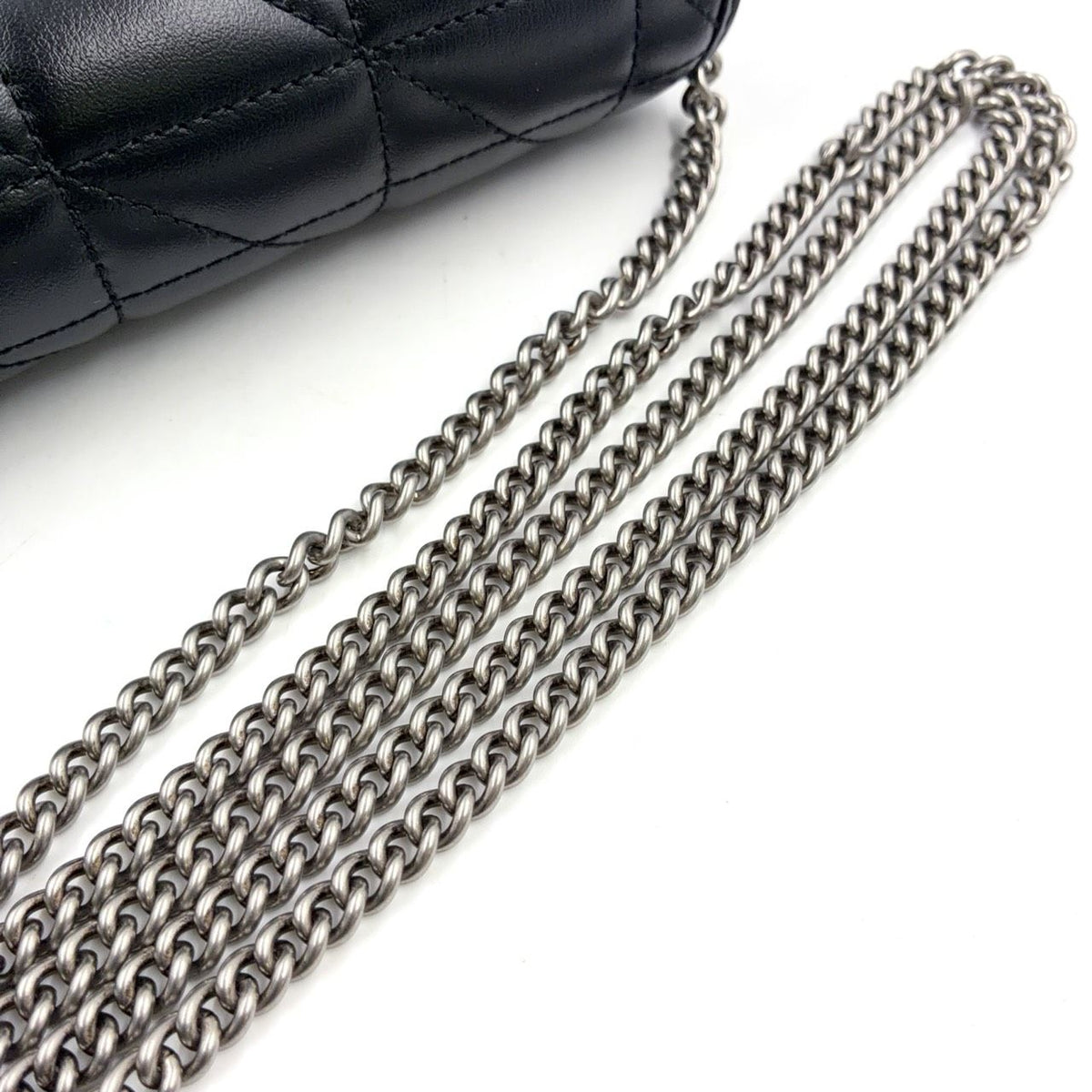 Gucci GG Marmont Mini Bag Chain Leather Black Silver — view 5