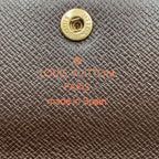Louis Vuitton Pochette Porte Monnaie Credit Damier Ebene Leather Brown Bifold — view 4