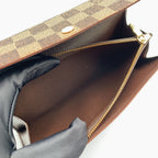 Louis Vuitton Pochette Porte Monnaie Credit Damier Ebene Leather Brown Bifold — view 8