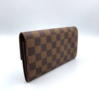 Louis Vuitton Pochette Porte Monnaie Credit Damier Ebene Leather Brown Bifold — view 2