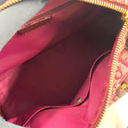 Dior Trotter Leather Canvas Bordeaux Handbag Gold — view 3