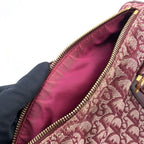 Dior Trotter Leather Canvas Bordeaux Handbag Gold — view 5