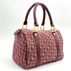 Dior Trotter Leather Canvas Bordeaux Handbag Gold — view 2