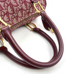 Dior Trotter Leather Canvas Bordeaux Handbag Gold — view 6