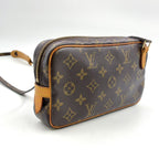 Louis Vuitton Marly Bandouliere Monogram Leather Brown Shoulder Bag Gold — view 2