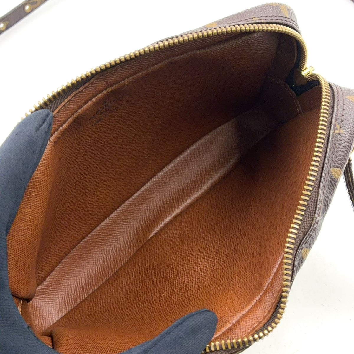 Louis Vuitton Marly Bandouliere Monogram Leather Brown Shoulder Bag Gold — view 3