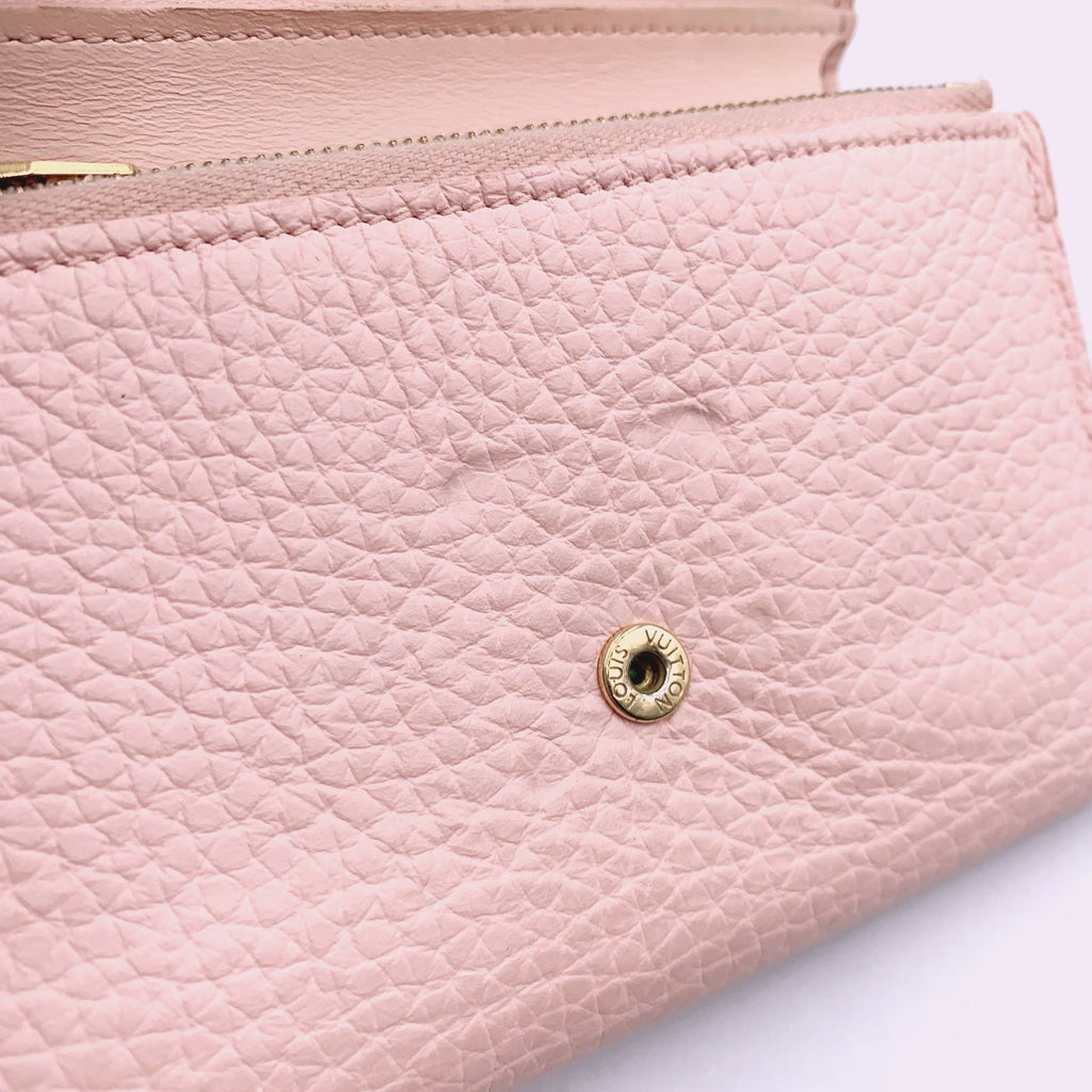 Louis Vuitton Portefeuille Capucines Leather Light Pink Wallet Gold — view 7
