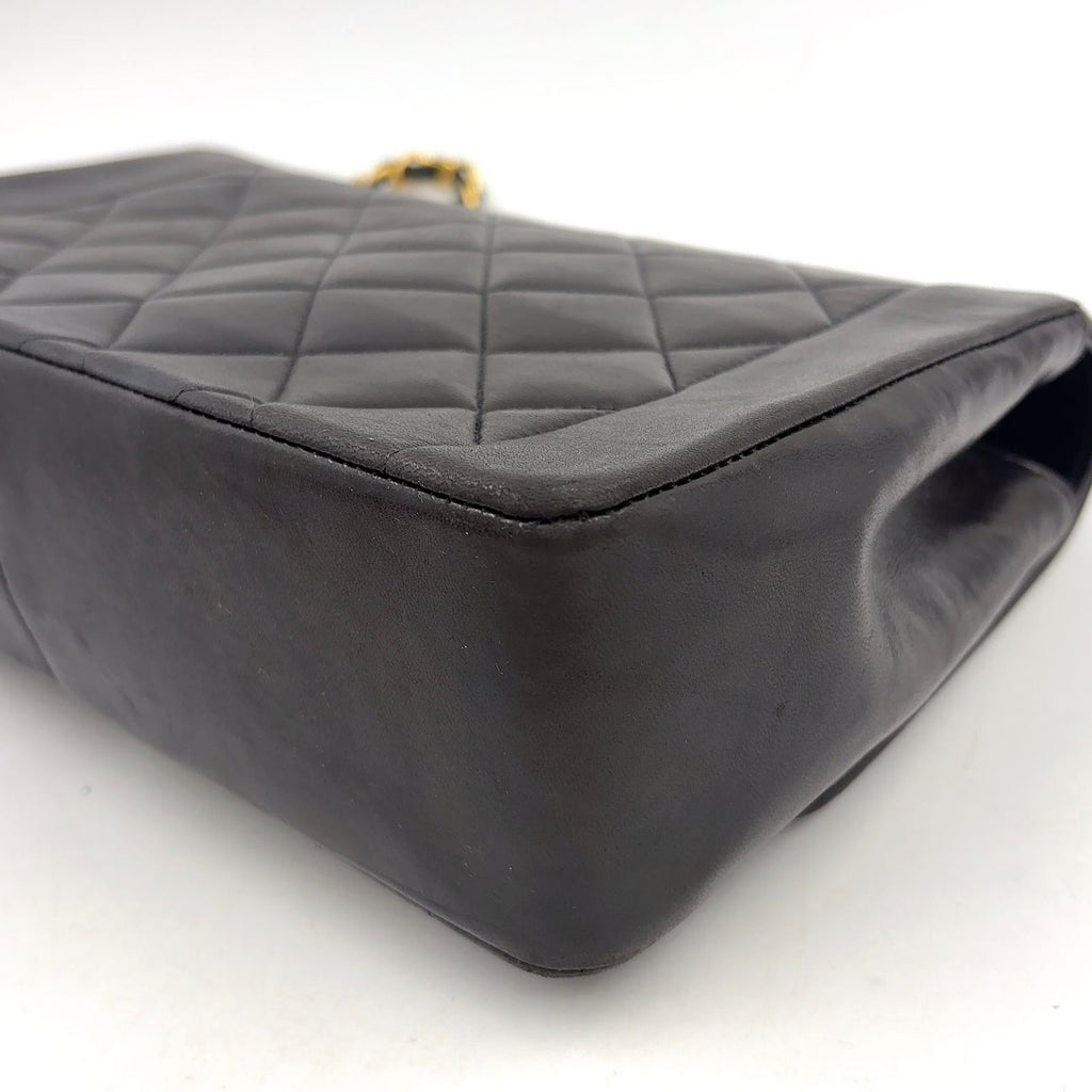 Chanel Quilted Diana Flap Lambskin Black Shoulder Bag Gold — view 6