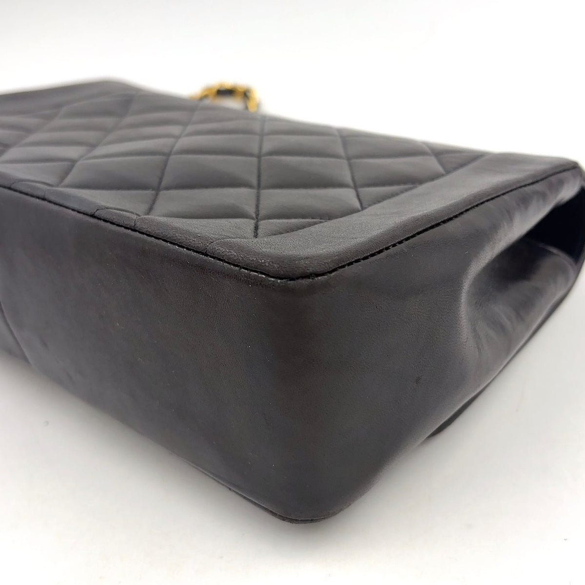 Chanel Quilted Diana Flap Lambskin Black Shoulder Bag Gold — view 6