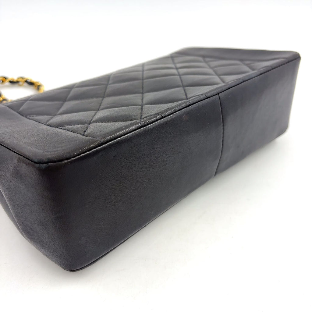 Chanel Quilted Diana Flap Lambskin Black Shoulder Bag Gold — view 7