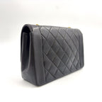 Chanel Quilted Diana Flap Lambskin Black Shoulder Bag Gold — view 2