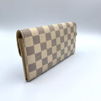 Louis Vuitton Azur Portefeuille Emily Leather White Bifold Wallet Gold — view 2