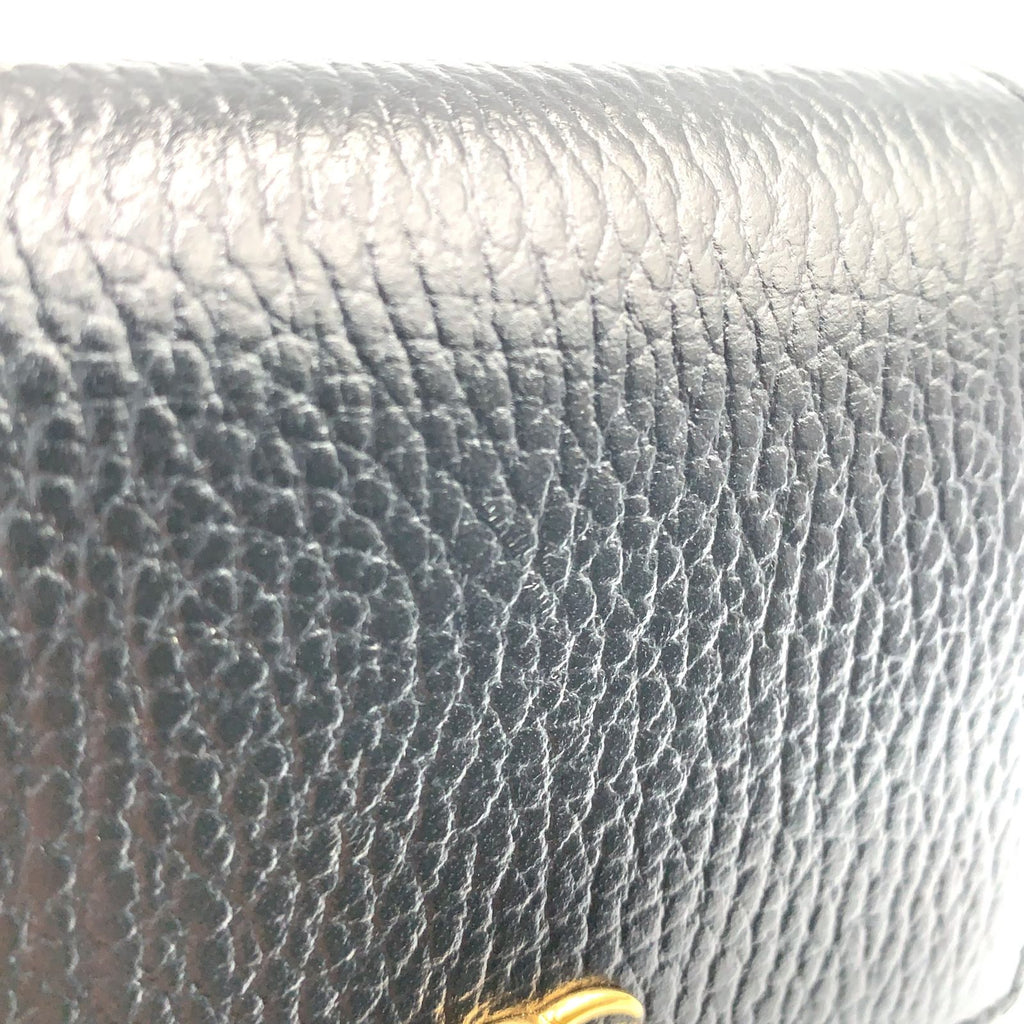 Gucci GG Marmont Bifold Wallet Leather Canvas Black Beige Gold — view 7
