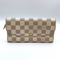 Louis Vuitton Azur Portefeuille Emily Leather White Bifold Wallet Gold