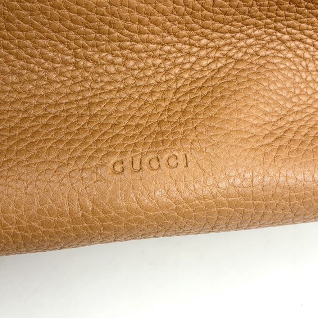 Gucci Bamboo Shoulder Bag Leather Beige Silver — view 4