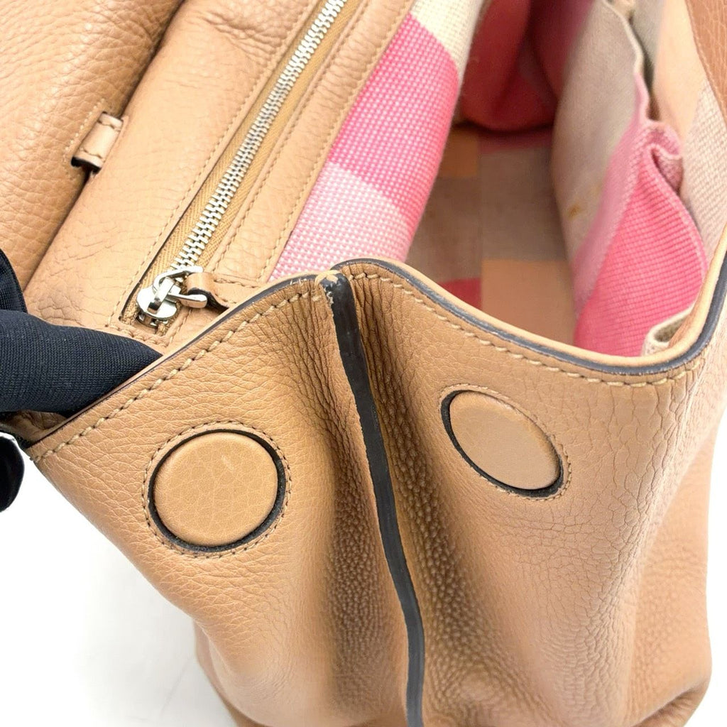 Gucci Bamboo Shoulder Bag Leather Beige Silver — view 6