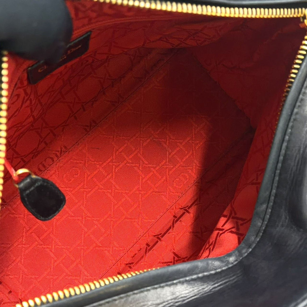 Dior Lady Medium Lambskin Black Handbag Gold — view 3