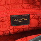 Dior Lady Medium Lambskin Black Handbag Gold — view 4
