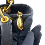 Dior Lady Medium Lambskin Black Handbag Gold — view 7