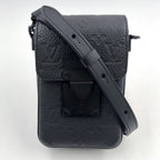Louis Vuitton S Lock Vertical Wearable Wallet Leather Black Shoulder Bag