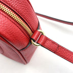Gucci Soho Small Disco Interlocking G Leather Red Shoulder Bag Gold — view 6