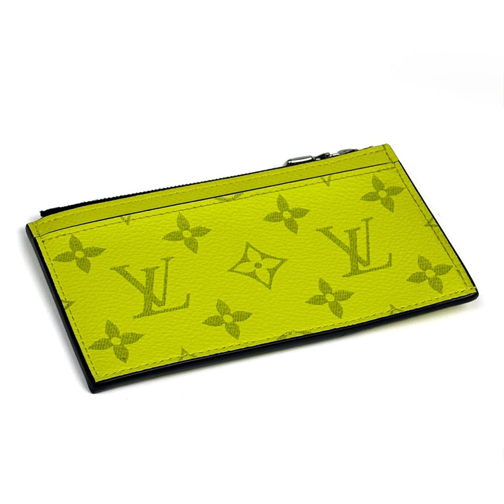 Louis Vuitton Coin Card Holder Case Monogram Taiga Taigarama Jaune — view 2