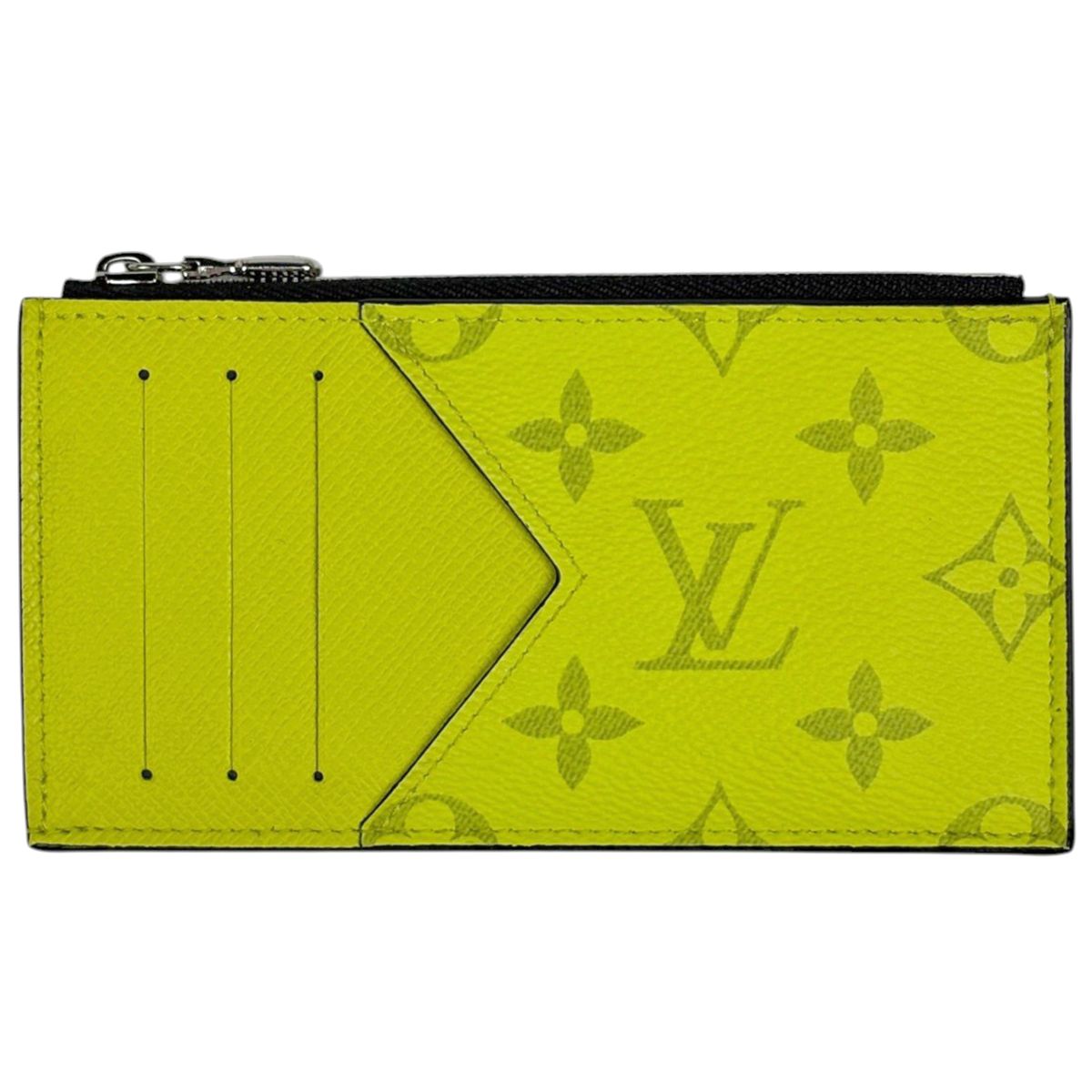 Louis Vuitton Coin Card Holder Case Monogram Taiga Taigarama Jaune