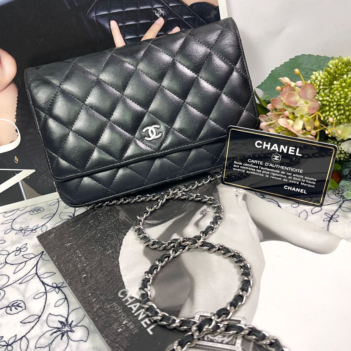 Chanel Chain Wallet Black Quilted Shoulder Bag — view 2