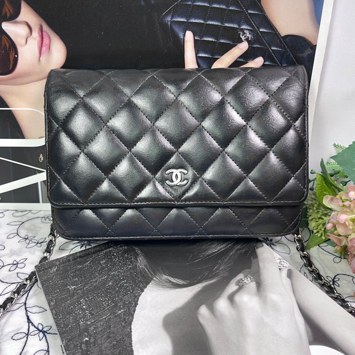 Chanel Chain Wallet Black Quilted Shoulder Bag — view 3