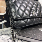 Chanel Chain Wallet Black Quilted Shoulder Bag — view 5