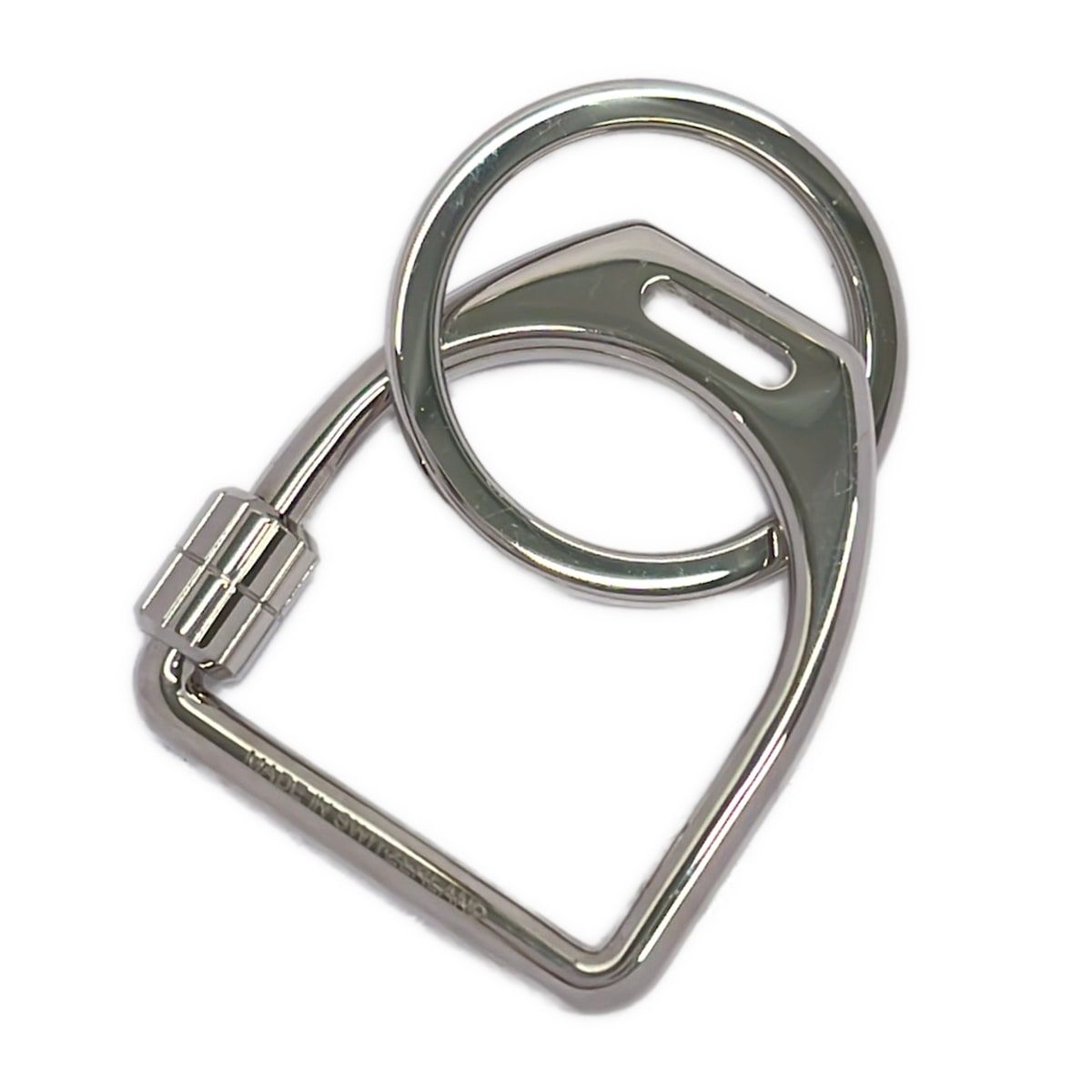 Hermes Key Holder Etrier Silver Key Ring — view 2