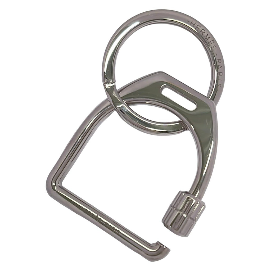 Hermes Key Holder Etrier Silver Key Ring — view 5