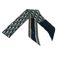Dior Scarf Navy Dark Beige Ribbon Logo Glam