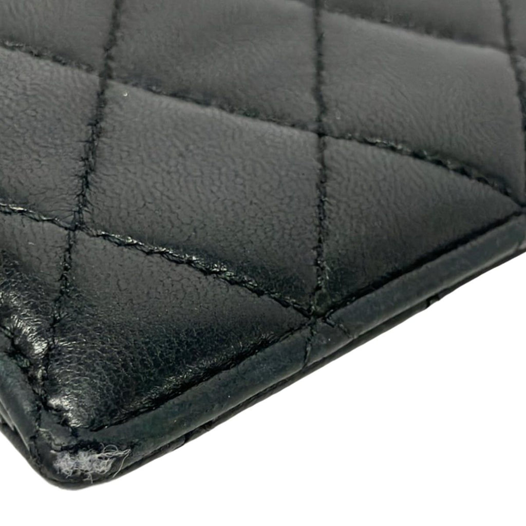 Chanel Coin Purse Quilted Black Card CC Logo Gold Lambskin — view 5