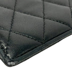 Chanel Coin Purse Quilted Black Card CC Logo Gold Lambskin — view 5